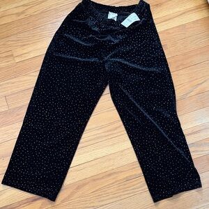 Crewcuts Black Velvet Pants with silver Dots size 8